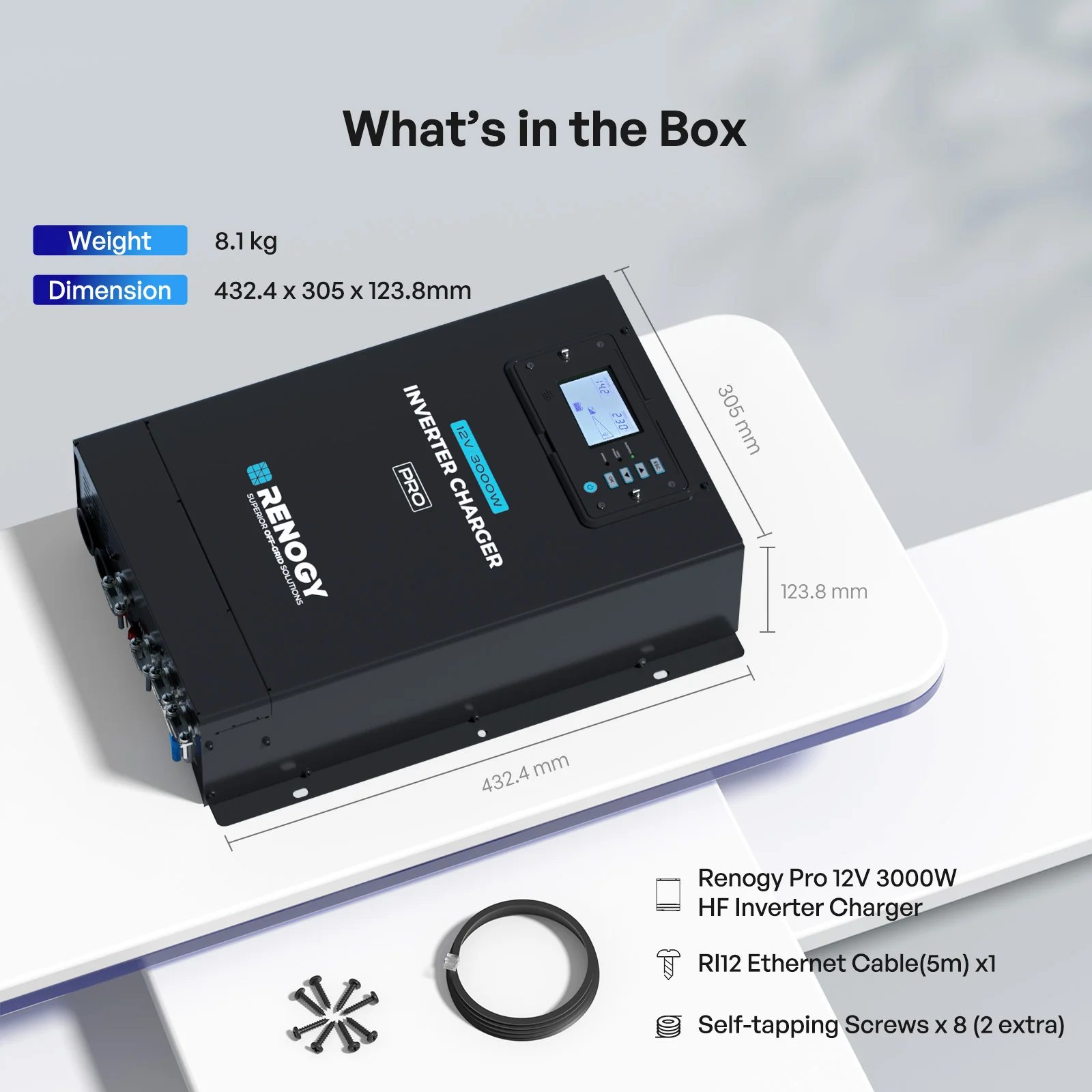 Renogy Pro 12V 3000W HF Inverter Charger - Image 3