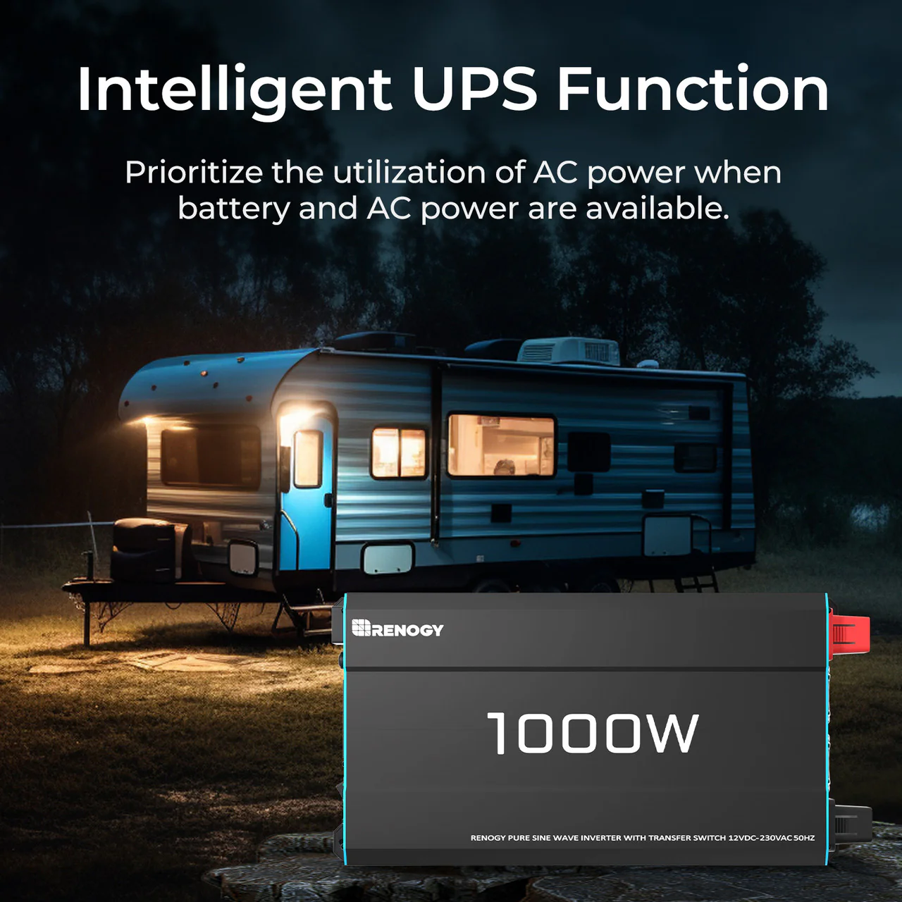 1000W 12V to 230V/240V Pure Sine Wave Inverter (with UPS Function) - Image 4