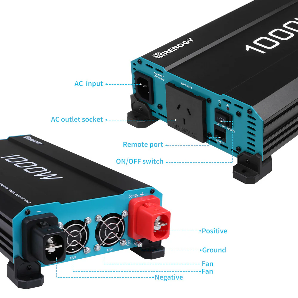 1000W 12V to 230V/240V Pure Sine Wave Inverter (with UPS Function) - Image 8