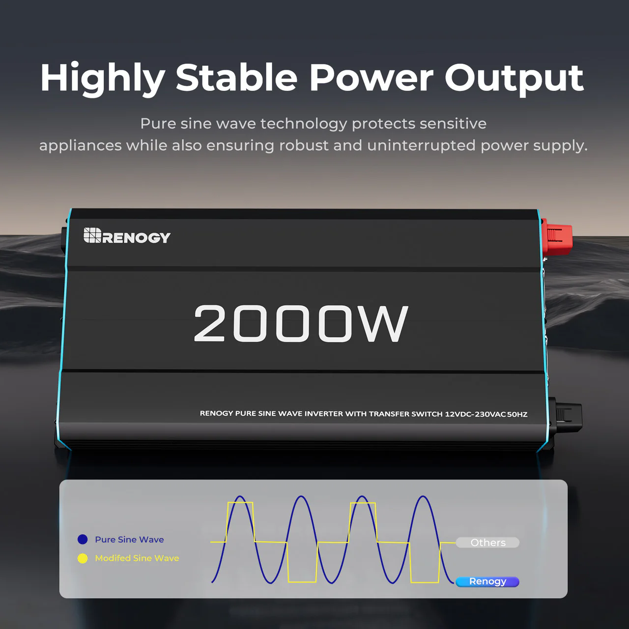 1000W/2000W/3000W 12V to 230V/240V Pure Sine Wave Inverter (with UPS Function) - Image 3