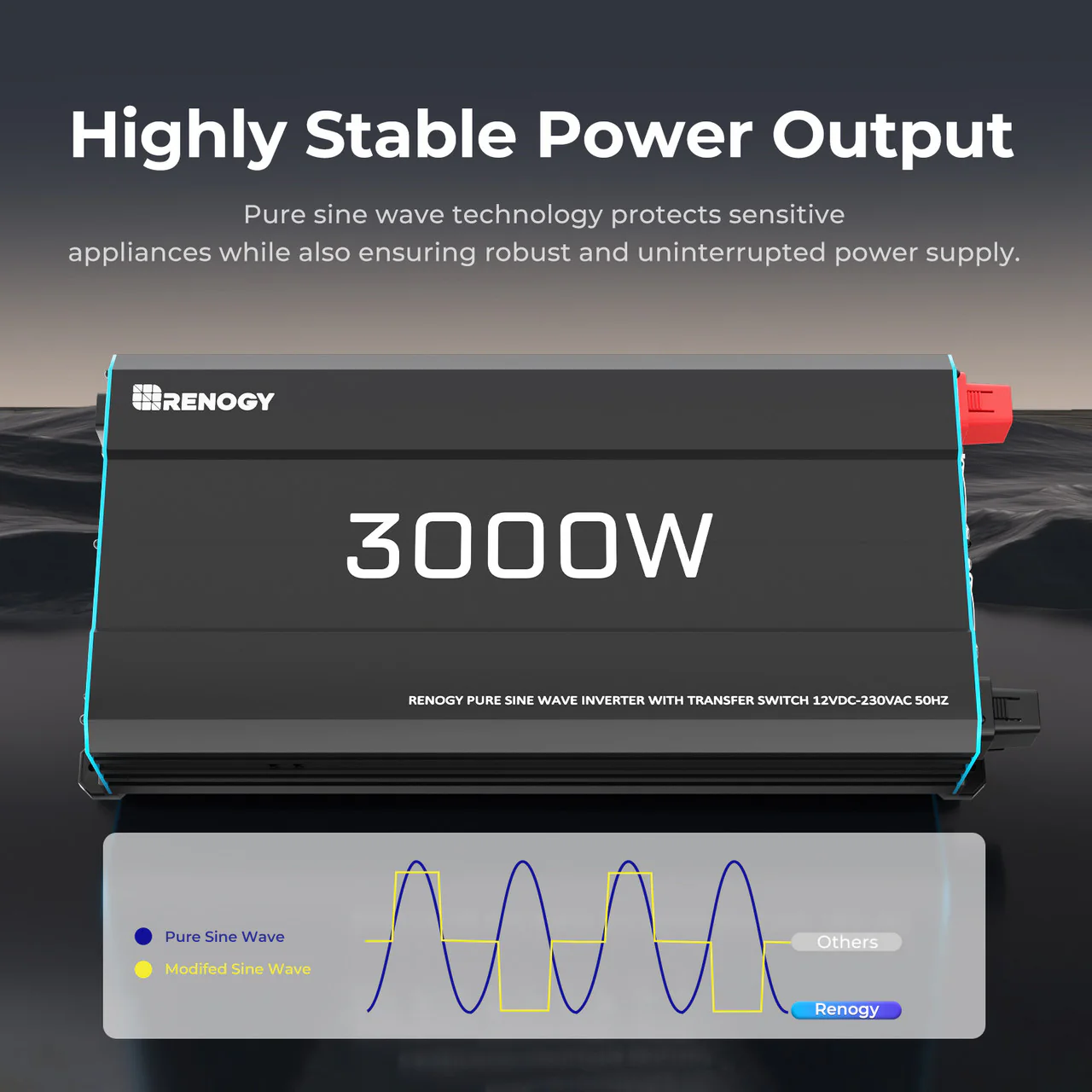 3000W 12V to 230V/240V Pure Sine Wave Inverter (with UPS Function) - Image 11