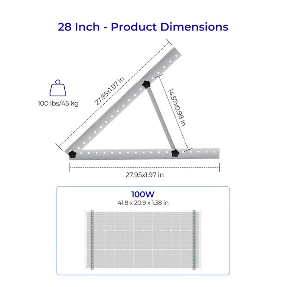 RV Solar Panel Kit Tilt Mount Brackets - Image 5